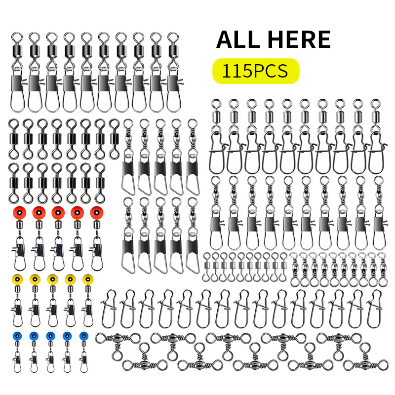 115pcs Fishing Swivel Connecto - Fishing Lure Box ulasan dan harga