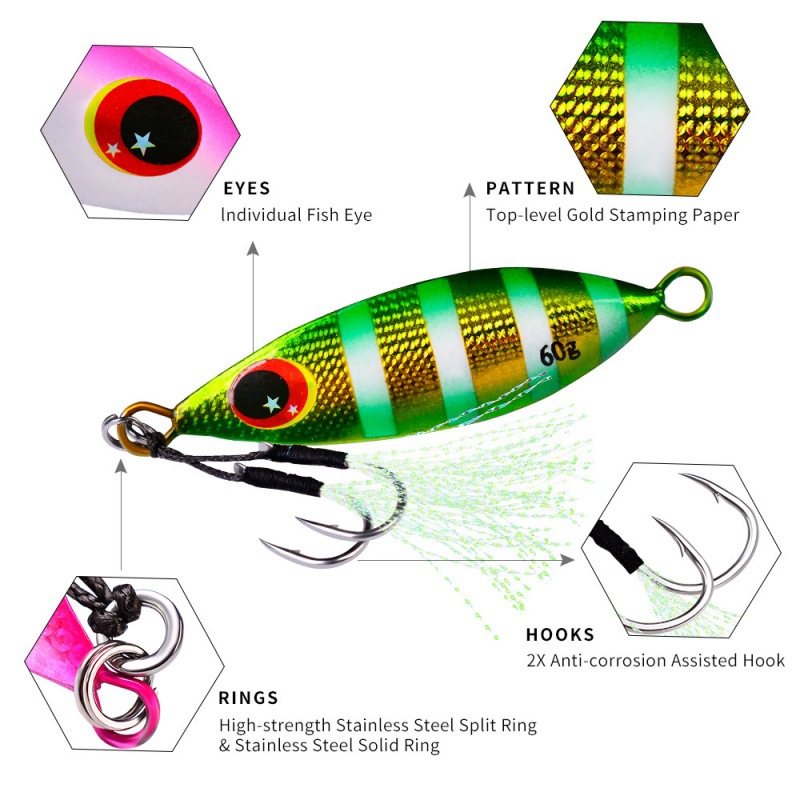 Metal Slow Jig Lure Hard Artif - Fishing Lure Buzzbait ulasan dan harga