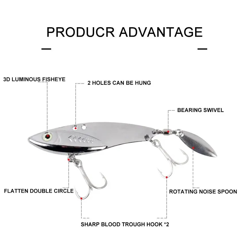 5g-30g Zinc Alloy Metal VIB Lu - Fishing Lure Blade Bait ulasan dan harga