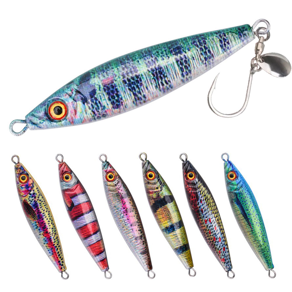 Metal Jig Lure With Spinning B - Fishing Lure Blade Bait ulasan dan harga